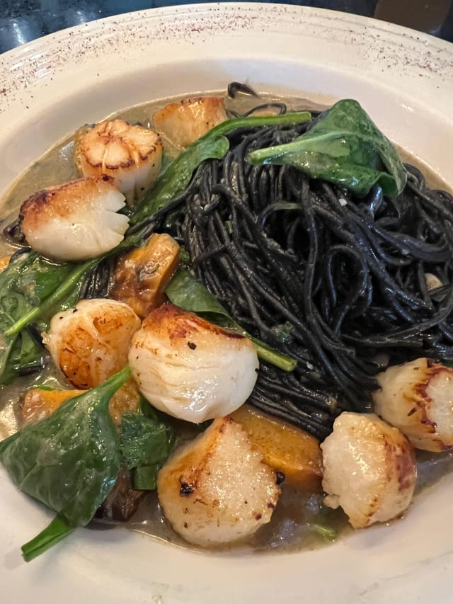 Spaghetti Mondello with Scallops.